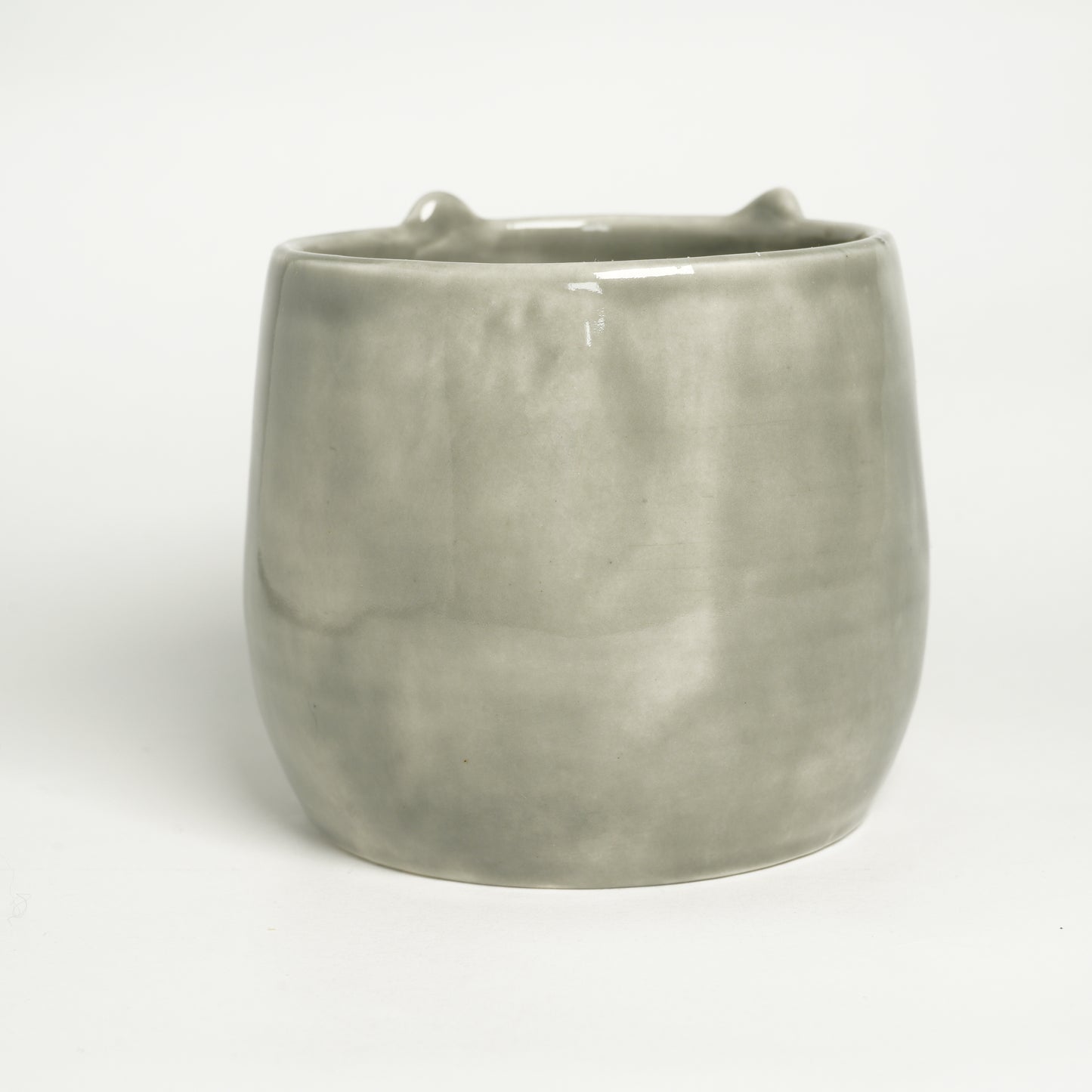 Cache Pot - Gloss Grey Kitty